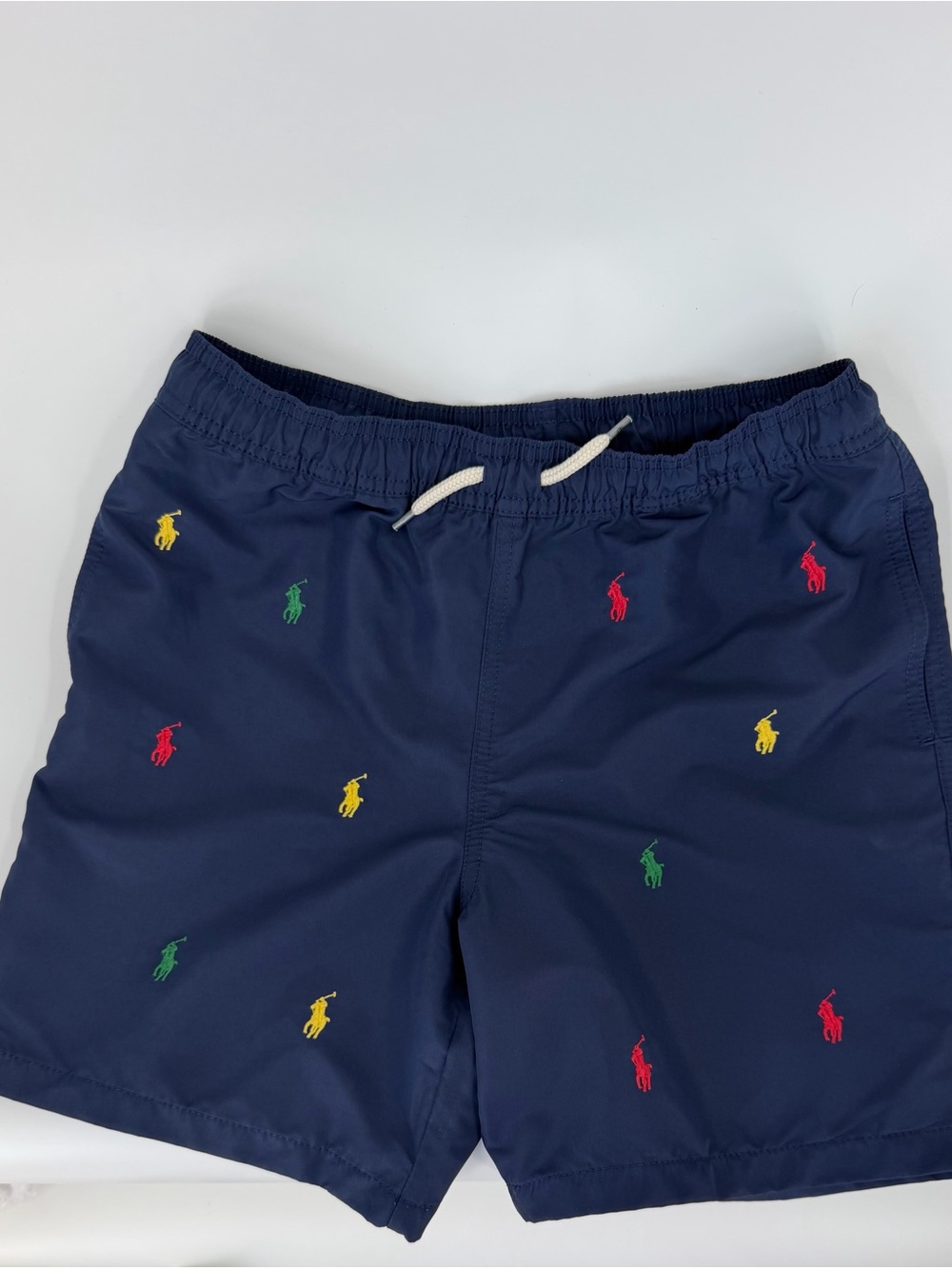 Polo by Ralph Lauren Navy Swim Shorts with Multicolor Pony Embroidery